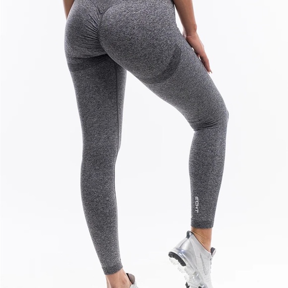 ECHT Gray Heather Leggings Stretchy Form-Fitting Design - Picture 1 of 5